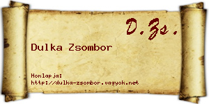 Dulka Zsombor névjegykártya